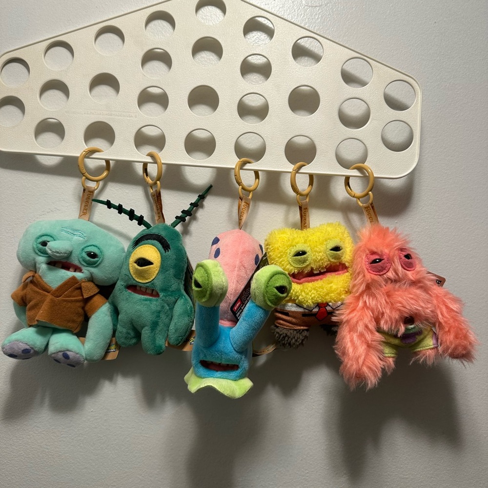 Colorful Plush Keychain Set fugler X SpongeBob collab